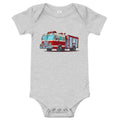 Fire Truck Kids Onesie Heather