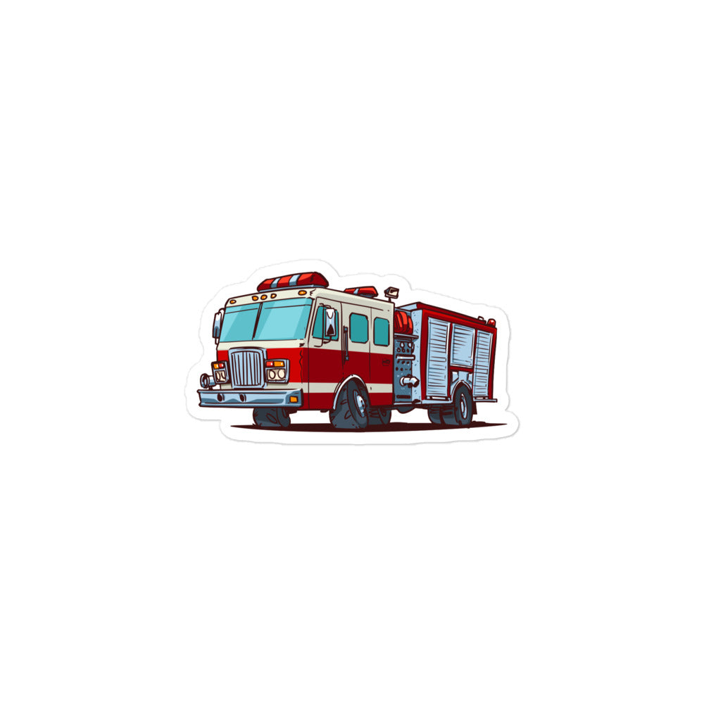 Fire Truck Vinyl Sticker Decal 3x3 decal