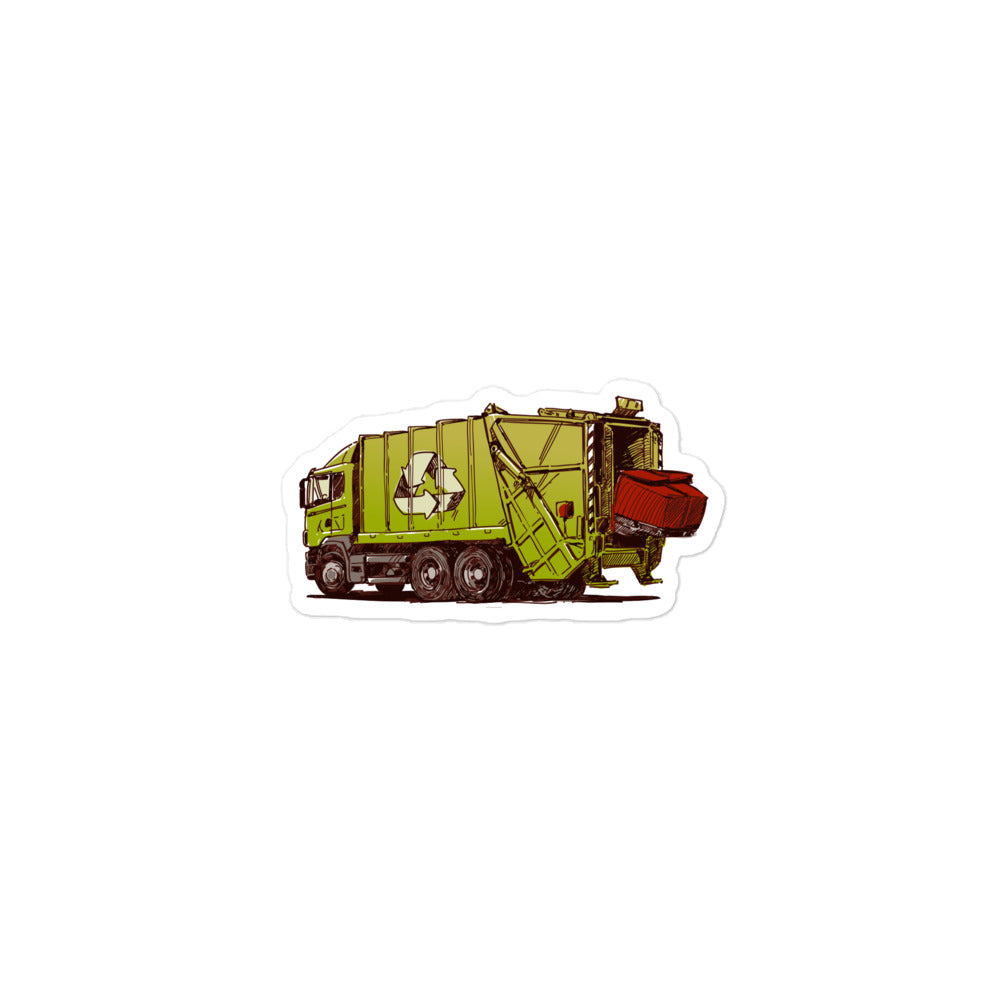 Recycling Garbage Truck #2 Vinyl Sticker Small