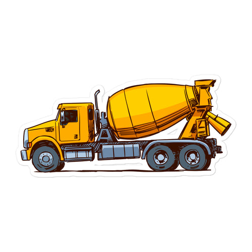  yellow concrete cement mixer truck vinyl sticker Large