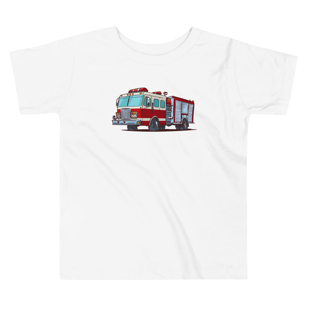 Fire Truck Toddler T-Shirt White